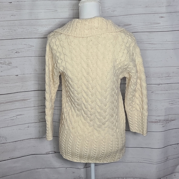 Inis Crafts Heavy Merion Wool Ireland Cardigan Sweater - Picture 3 of 12